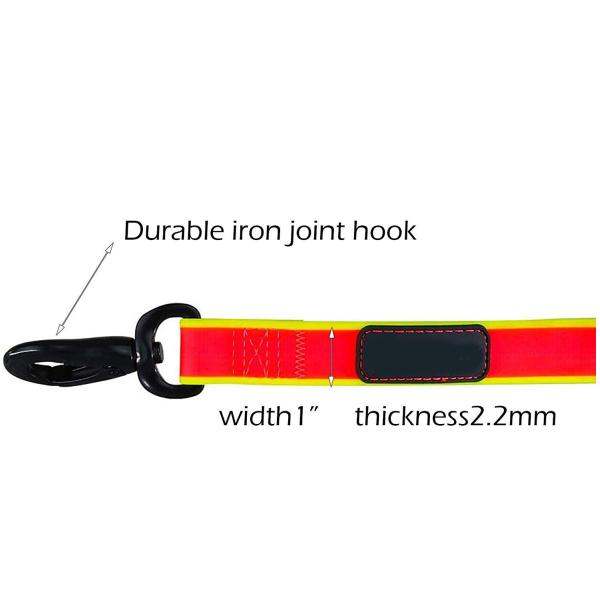 4ft Orange Waterproof Dog Leash , No Pull Unchewable Dog Leash For Small Medium Large Dogs