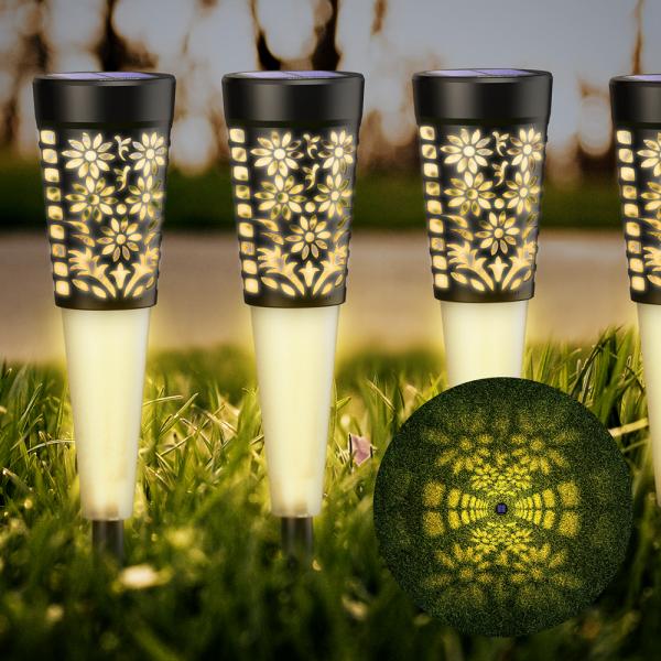 Solar Garden Walkway Lights LED Solar Powered Lights 3500K Warm White