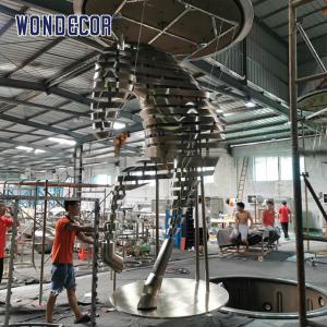 Large Scale Stainless Steel Sculpture Fabrication Public Art Abstract Slicing