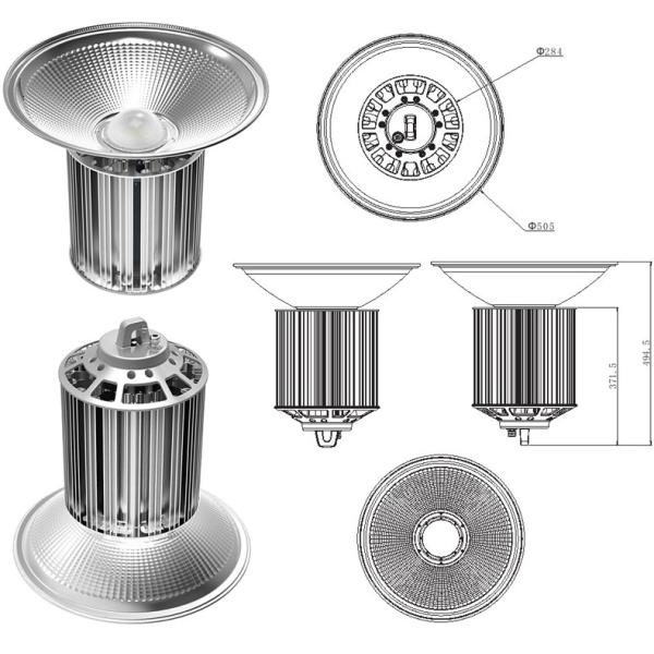 Aluminum Reflector 200W Industrial Led High Bay Lighting