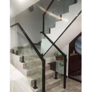 Sanding Metal Frame Handrail Glass Balustrade With High Durability Weather