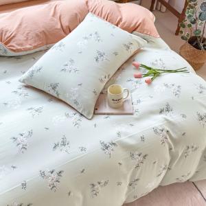 Comfortable Washed Cotton Double Layer Yarn Quilt Cover Bed Sheet Set for 2.0m