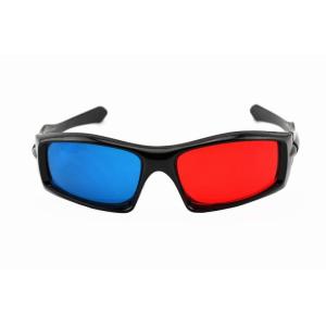 Passive Plastic Red Cyan 3D Glasses , Anaglyph Red Blue Glasses