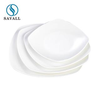 China 5 Inch Square White Porcelain Dinnerware Dishwasher Safe on sale