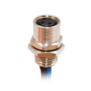 Front Mount Back Mount Panel Mount M8 Socket Connector With Wires 3pin Female