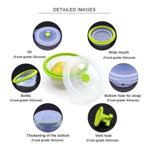 BPA Free Silicone Airtight Collapsible Food Storage Container 400ML