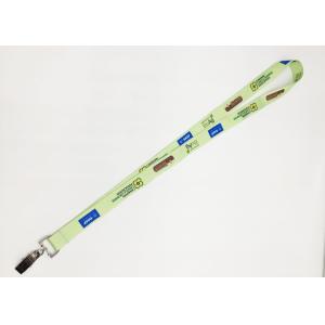 Nice Looking Blue Logo Dye Sublimation Lanyards Flat Polyester Material