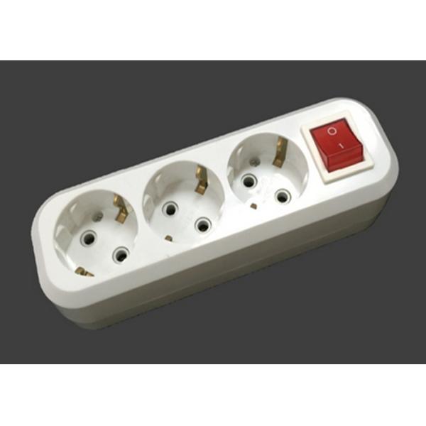 Buy 3500W 220V - 250V Electric Extension Cord 3 Outlets ABS Material With Switch at wholesale prices