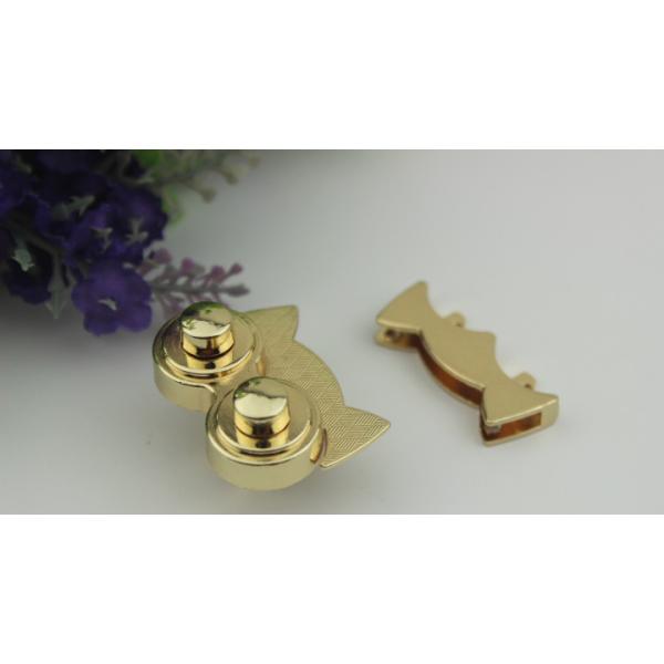 Unique design light gold owl pattern decorative metal press push locks