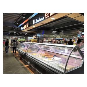 Lower Unit Curved Transparent Glass Cooked Food Refrigeration And Freezing