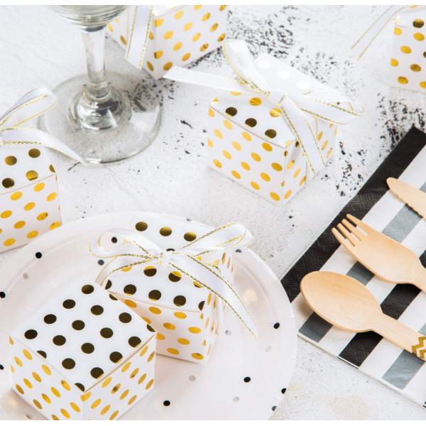 Gold And Sliver Stamping Christmas Gift Box With Ribbon Luxury Style