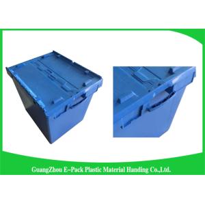 Quality Moving Crate Plastic Attached Lid Containers for Tool , Easy To Clean 75*57*62.5CM for sale
