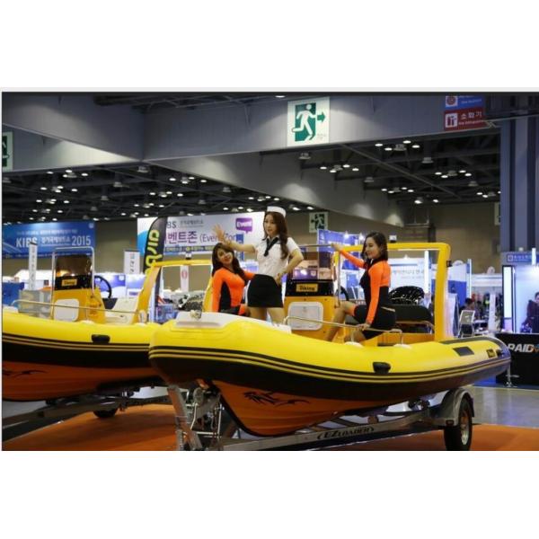 Buy 17ft orca hypalon inflatable rib boat  rib520A with sunbed center console rear cabin CE certificate at wholesale prices