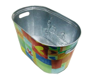 Square 0.30mm Tinplate Pantone Color Galvanized Metal Bucket