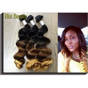 Quality Color 1b# 4# 27# Grade 6A Virgin Hair Peruvian Human Hair Natural Wave 3 Tone 12 - 28 inch for sale