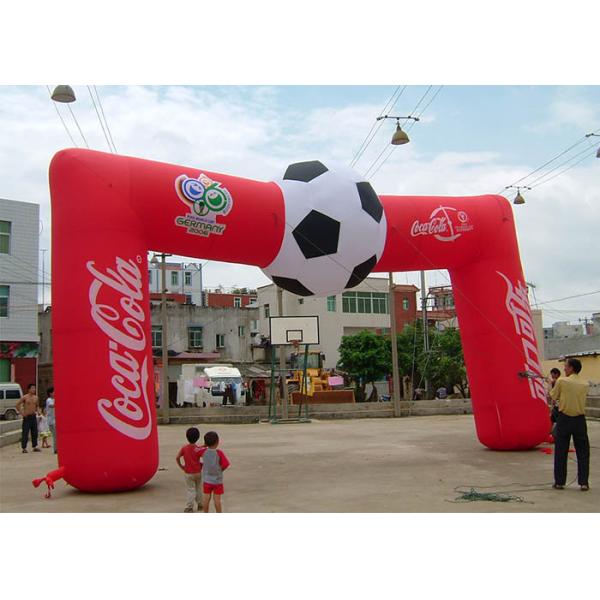 Football Red Custom Coca Cola Inflatable Entrance Arch , Inflatable Finish Arch