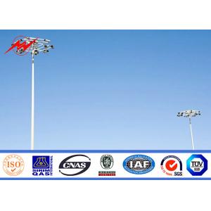 Hexagonal / Octagonal 25m 30m High Mast Light Poles With Aotumatic Hoisting
