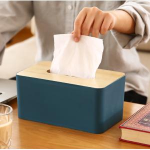 Removable Rectangular Household Storage Container Wooden Bamboo Tissue Box