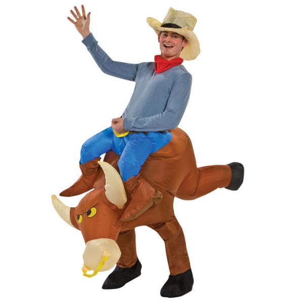 Buy Bull Rider Inflatable Cowboy Costume , Two Pieces Inflatable Man Costume at wholesale prices