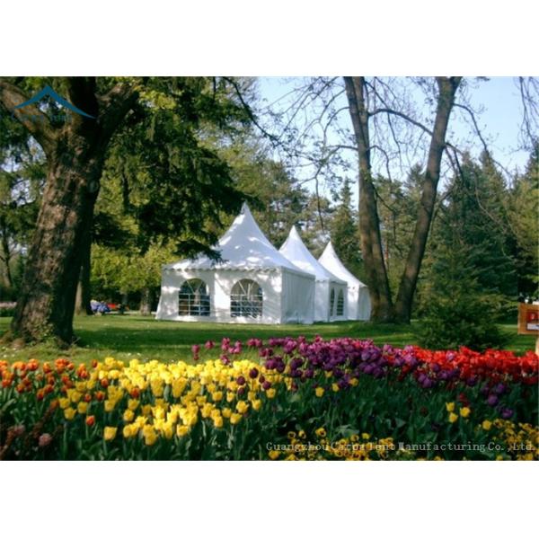 Western White PVC Fabric Romantic Pagoda Tents 5m By 5m Waterproof Aluminum