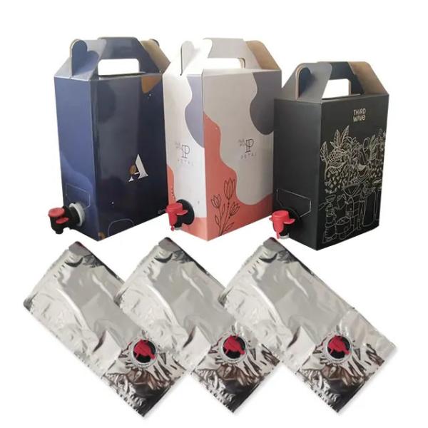 Beverage Aseptic BIB Aluminum Foil Wine Packaging Bags With Screw Valve