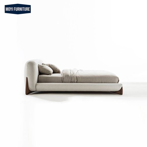 Fabric Upholstered Modern Double Luxury Frames Italian Kingsize Nordic Frame Soft Queen Size Bed Featuring Simple Design