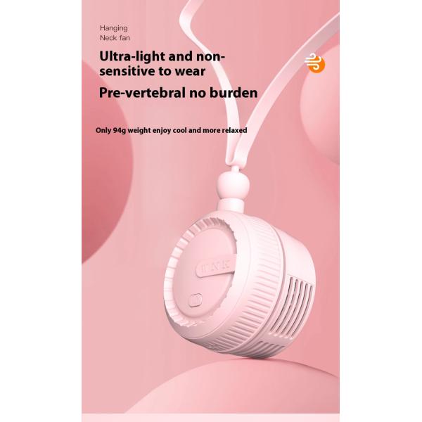 Lazy USB Charging Bladeless Neck Hanging Small Fan for DC5V Power Supply and Battery