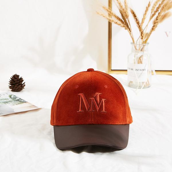 Buy Velvet Adjustable Orange 62cm Embroidery Baseball Cap at wholesale prices