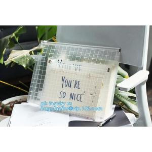 Quality PE &amp; PP double slider wholesale pe plastic file pouch with zipper, PP Plastic Slider Zip Lock A4 Doucment Files Holder B for sale