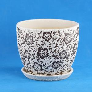 Customized Round Ceramic Pots Wide Selection Drainage Included