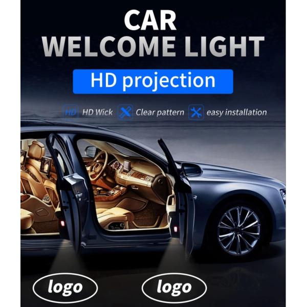 Cree 2pcs 6500K Door Projector Lights Wireless Logo Benz