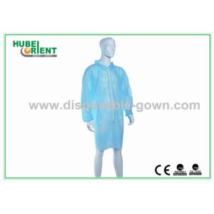 55gsm Nonwoven Disposable Lab Coat With Zip Closure