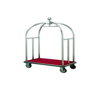 Silver Stainless Steel Room Service Equipments , Hotel Luxury Luggage Trolley