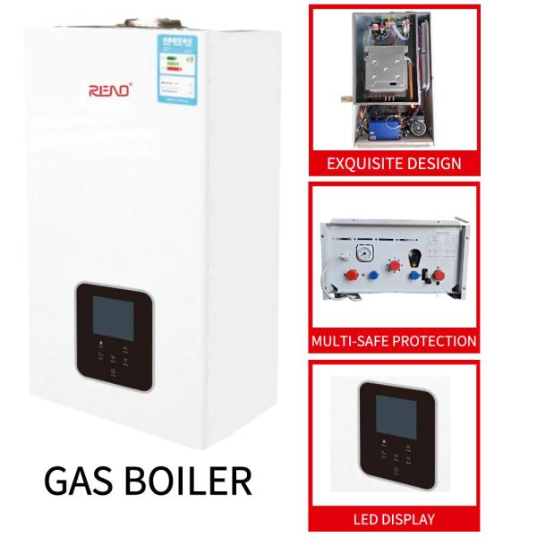 Buy Wall Hanging Hot Water Gas Boiler White Shell Top Component Heat And Bath Dual Function at wholesale prices