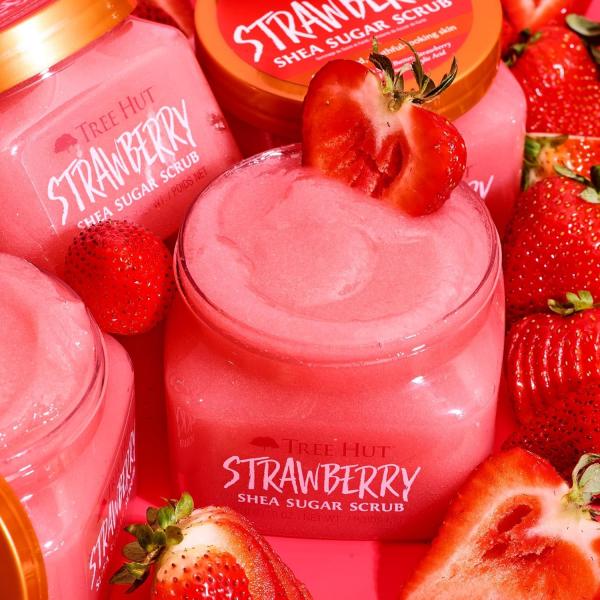 Buy 250ml Tree Hut Strawberry Shea Sugar Scrub Salt Exfoliating Antioxidants at wholesale prices