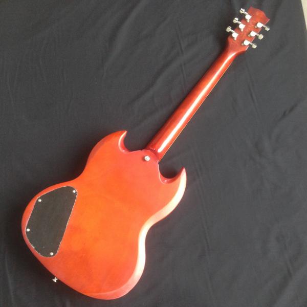 New arrival orange SG electric guitar with silvery accessories from China supplier