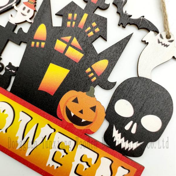 Halloween Wooden Decoration Hanging Sign Ghost Festival Scene Decoration Christmas Party Ornaments Pendant