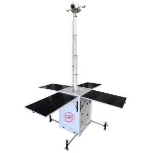 All-in-One Solar CCTV Tower Easy To Deploy Cube Surveillance Unit For Constructi
