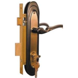 Indoor Security Double Hook Mortise Lock With Brass Cylinder Copper Color