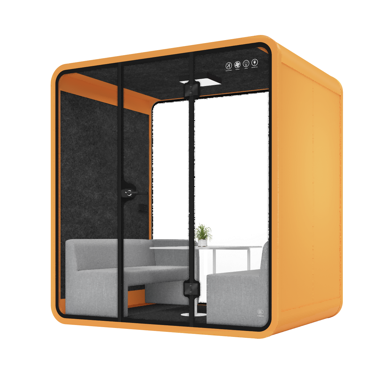 Quality 100V - 240V Acoustic Meeting Pod Customized 4 Person Phone Booth for sale