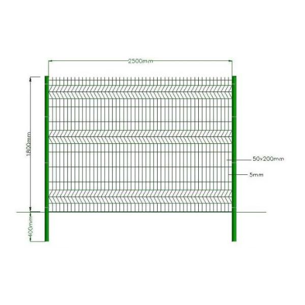 Powder Coated Wire Mesh Fence Panel Welded Metal Curved For Garden