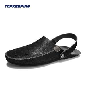 China Simple Leather Slide Slip Walk Design Odm Man Beach Sandal on sale