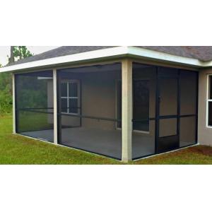 Quality UV Resistant Charcoal/Black PVC Fiberglass Screen Enclosure for Pool and Patio with Pest Protection for sale