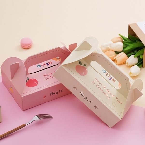 Bakery Box Packaging Pink Cream French Pastry Boxes Premium Bakery Gift Boxes