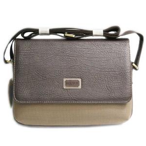 Quality Custom mens brown genuine leather and nylon bussiness briefcases bag for sale