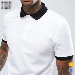 clothing factory men white slim fit tennis polo shirt cotton with contrast rib