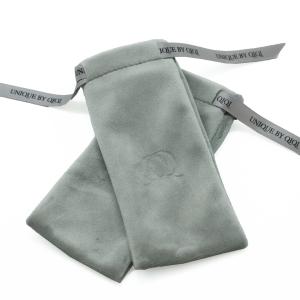 China Gray Premium Velvet Fabric Drawstring Gift Bags 55x75cm on sale