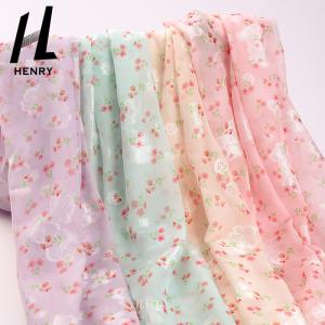 Light Weight Mesh Soft Tulle Fabric Digital Floral Chiffon