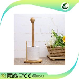 Bamboo kitchen paper towel holder