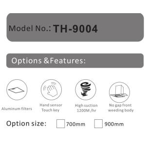 Kitchen Appliances Glass Wall Mount Chimney-Style Range Hood Pyramidal